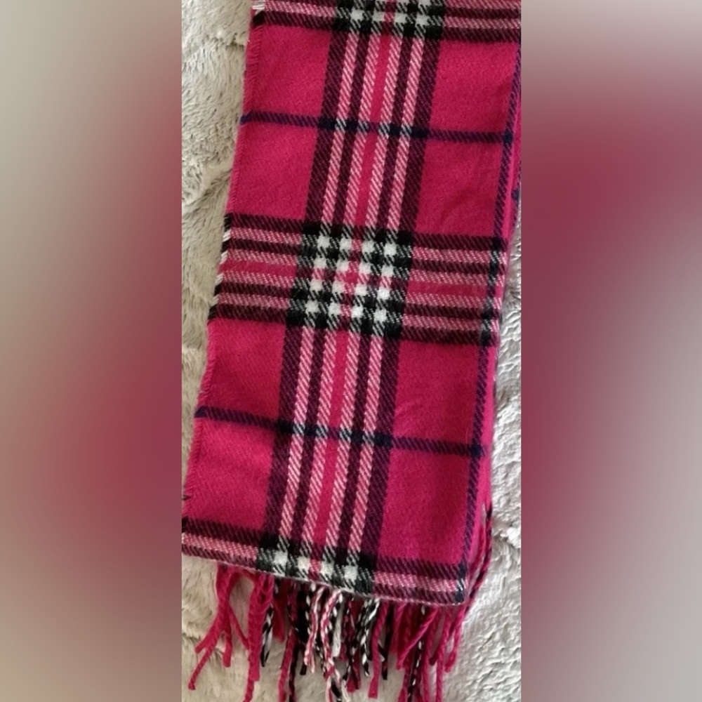 Simply Southern Vibrant Pink Plaid Scarf